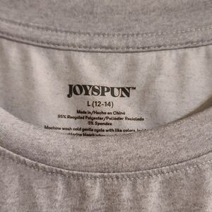 Joyspun Women's Gray Short Sleeve Tee Size L